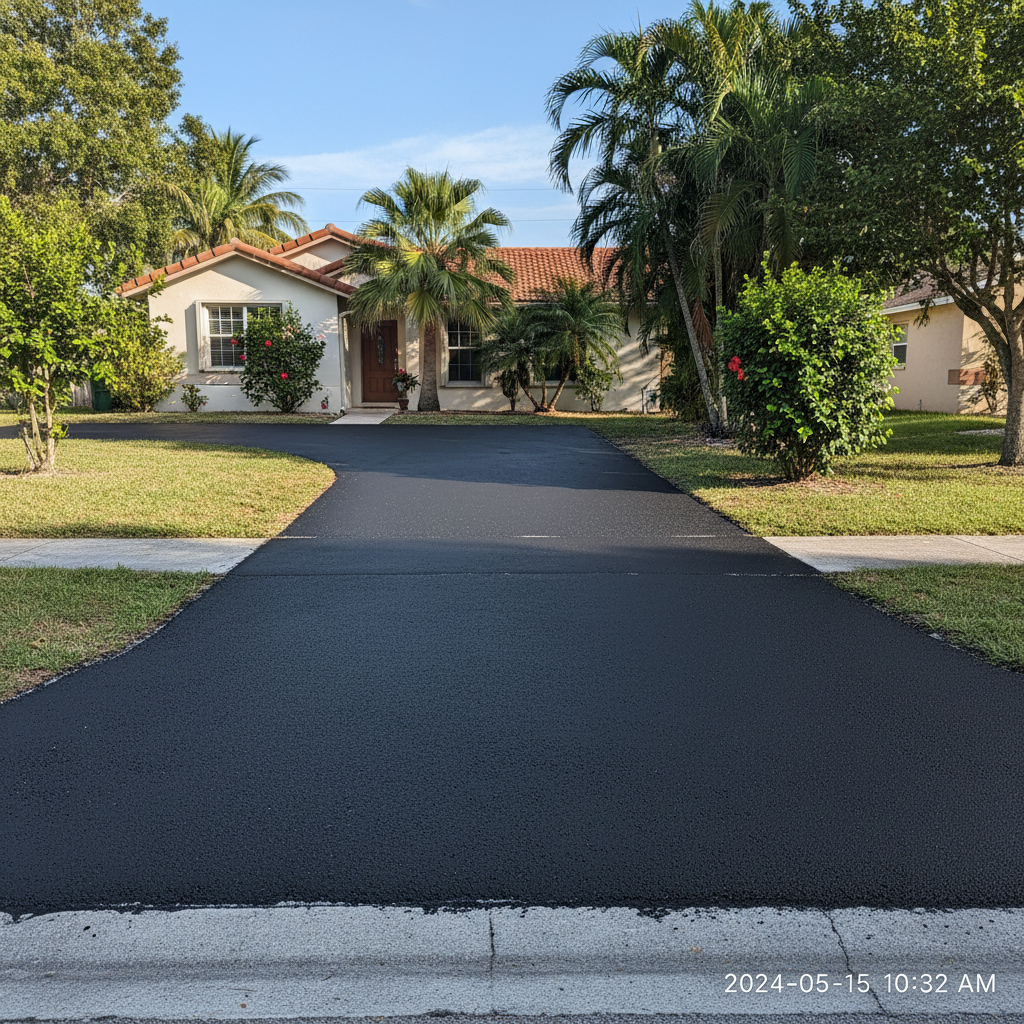 Completed slurry coating work at a residential property in Sunrise, FL
