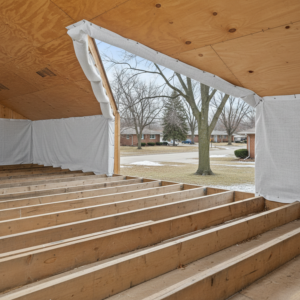 Completed insulation removal work at a residential property in Arlington Heights, IL