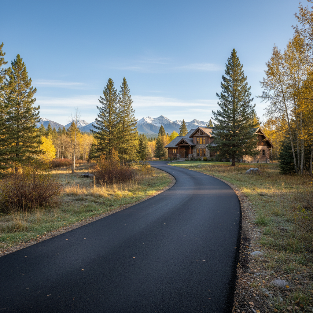 Completed residential asphalt work at a residential property in Bigfork, MT