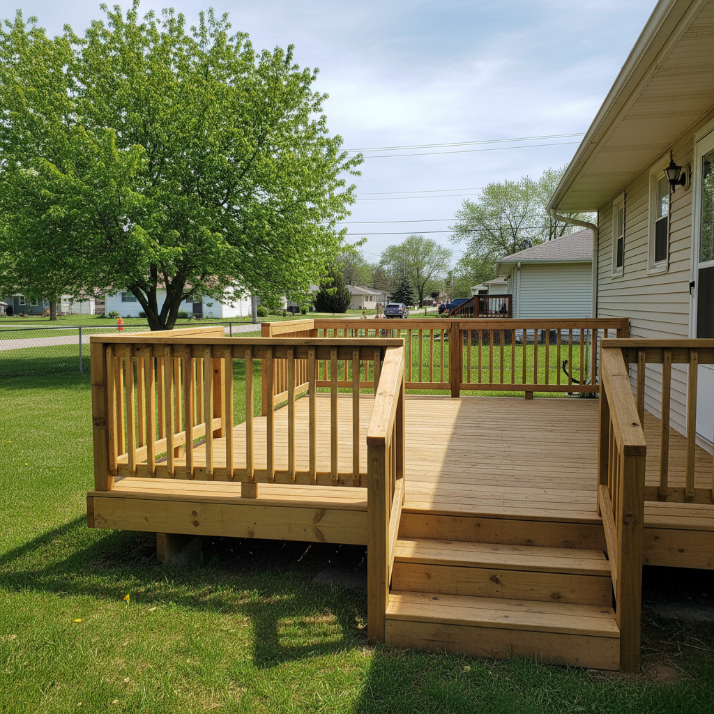 Completed deck repair work at a residential property in Fremont, NE