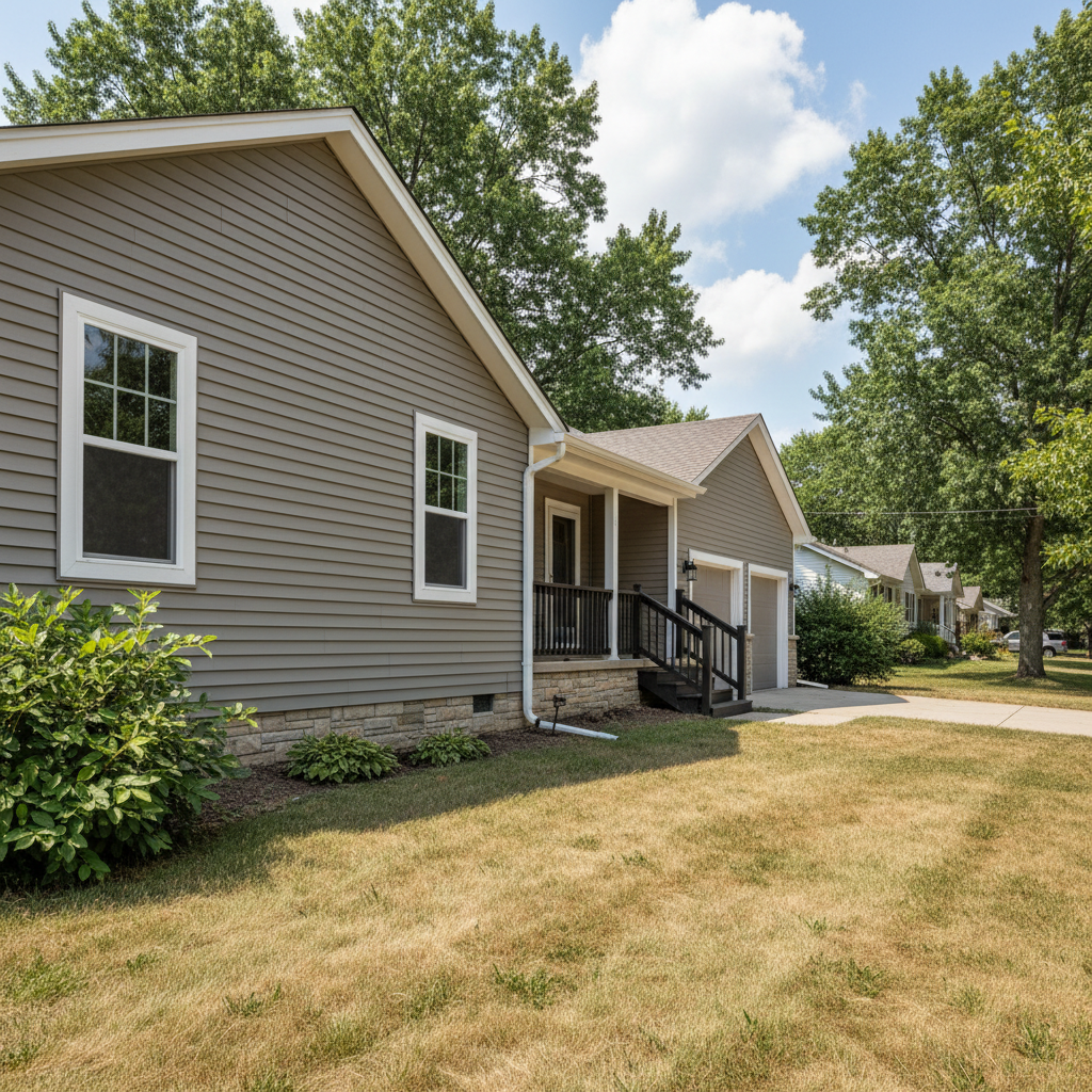 Completed siding installation work at a residential property in Pittsburg, KS