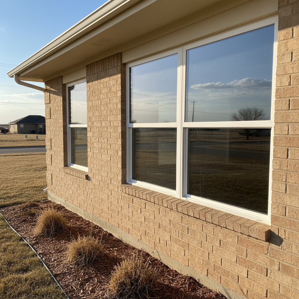 Completed commercial window installation work at a residential property in Garden City, KS
