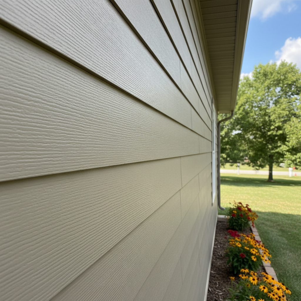 Completed cement siding work at a residential property in Pittsburg, KS