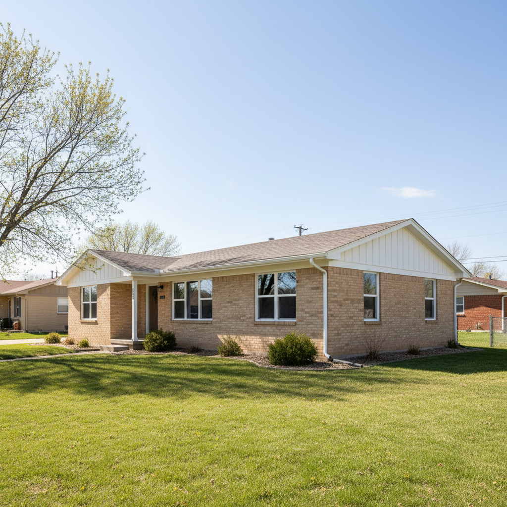 Completed window repair work at a residential property in Garden City, KS