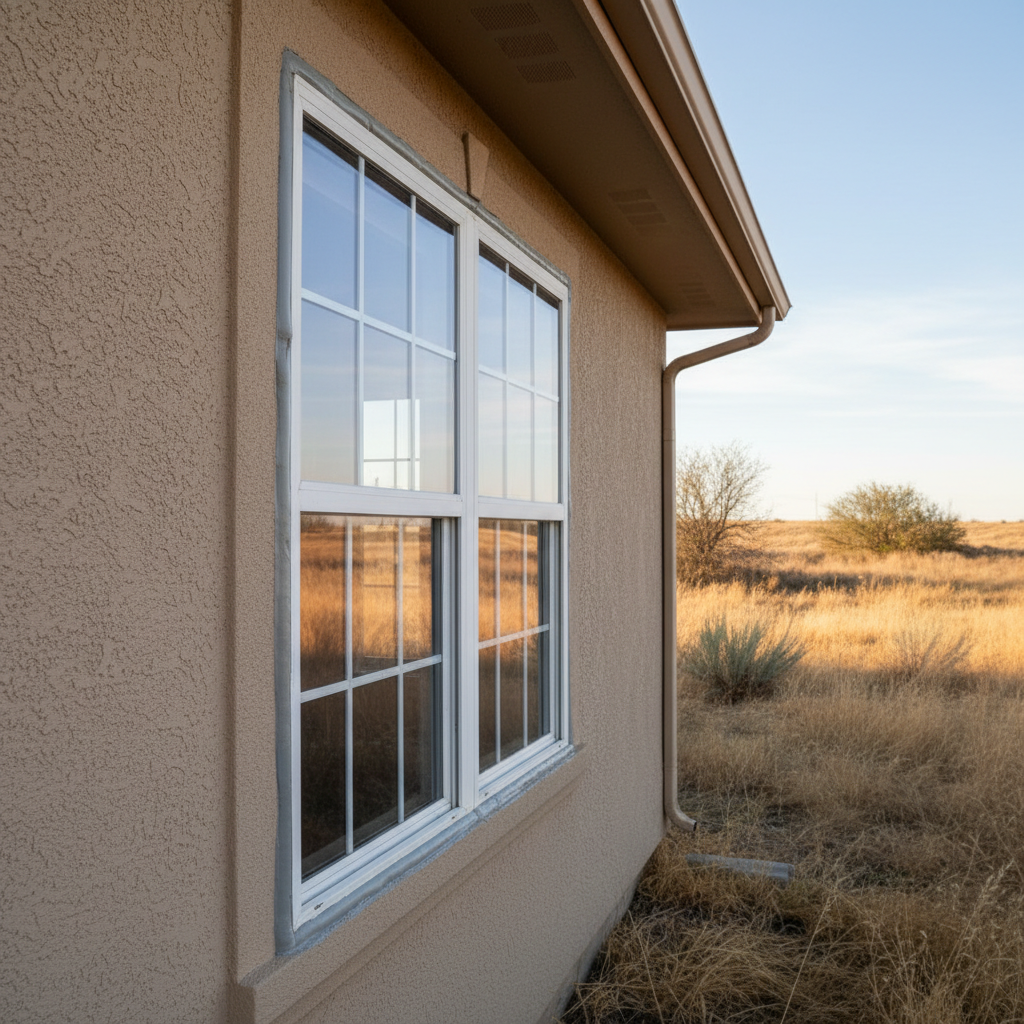 Completed window caulking and sealing work at a residential property in Garden City, KS