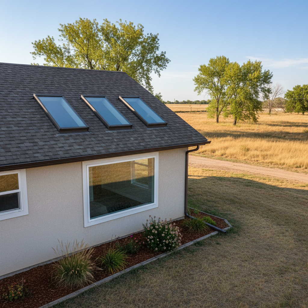 Completed skylight installation work at a residential property in Garden City, KS