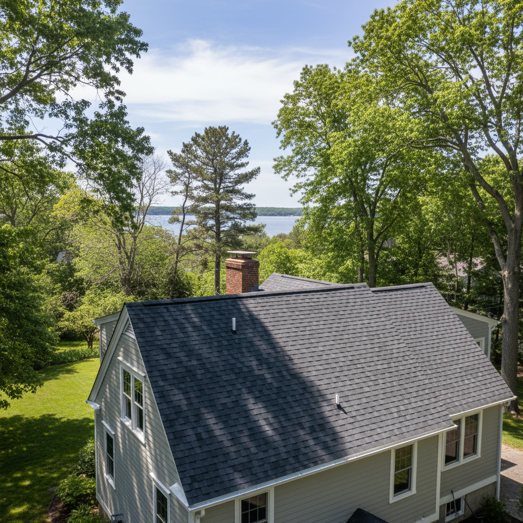 Completed new construction roofing work at a residential property in North Kingstown, RI
