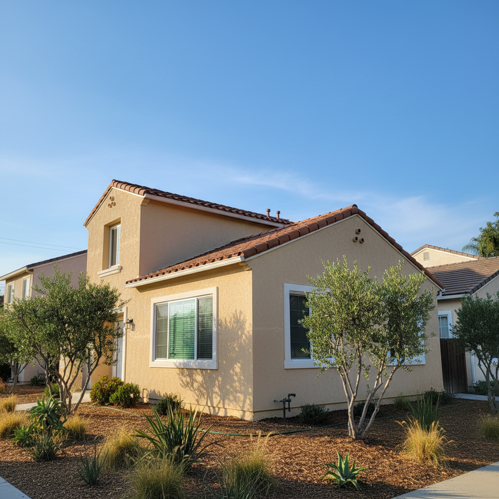 Completed stucco redashing work at a residential property in Santa Ana, CA