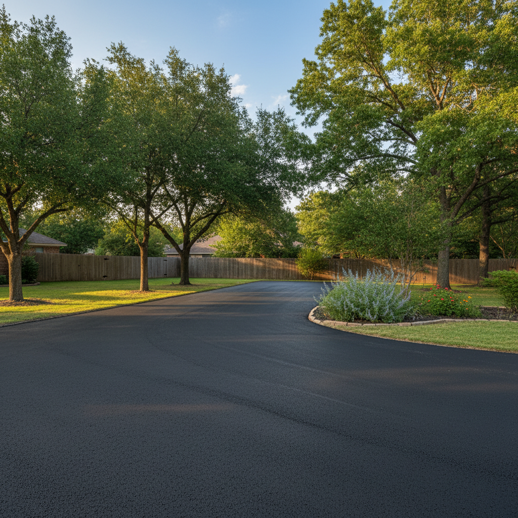 Completed commercial asphalt work at a residential property in Irving, TX