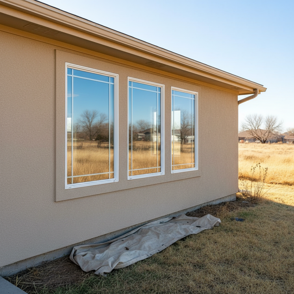 Completed double-pane window installation work at a residential property in Garden City, KS