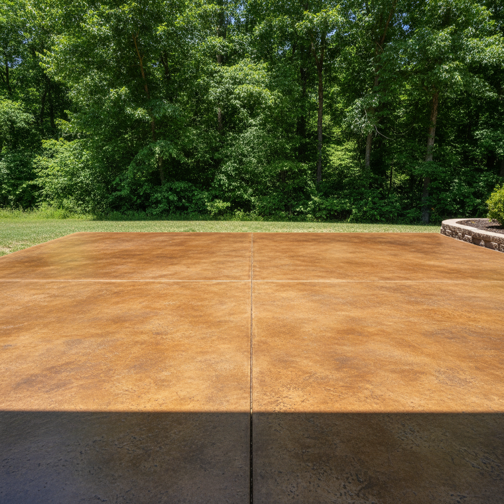 Completed concrete staining work at a residential property in Athens, AL