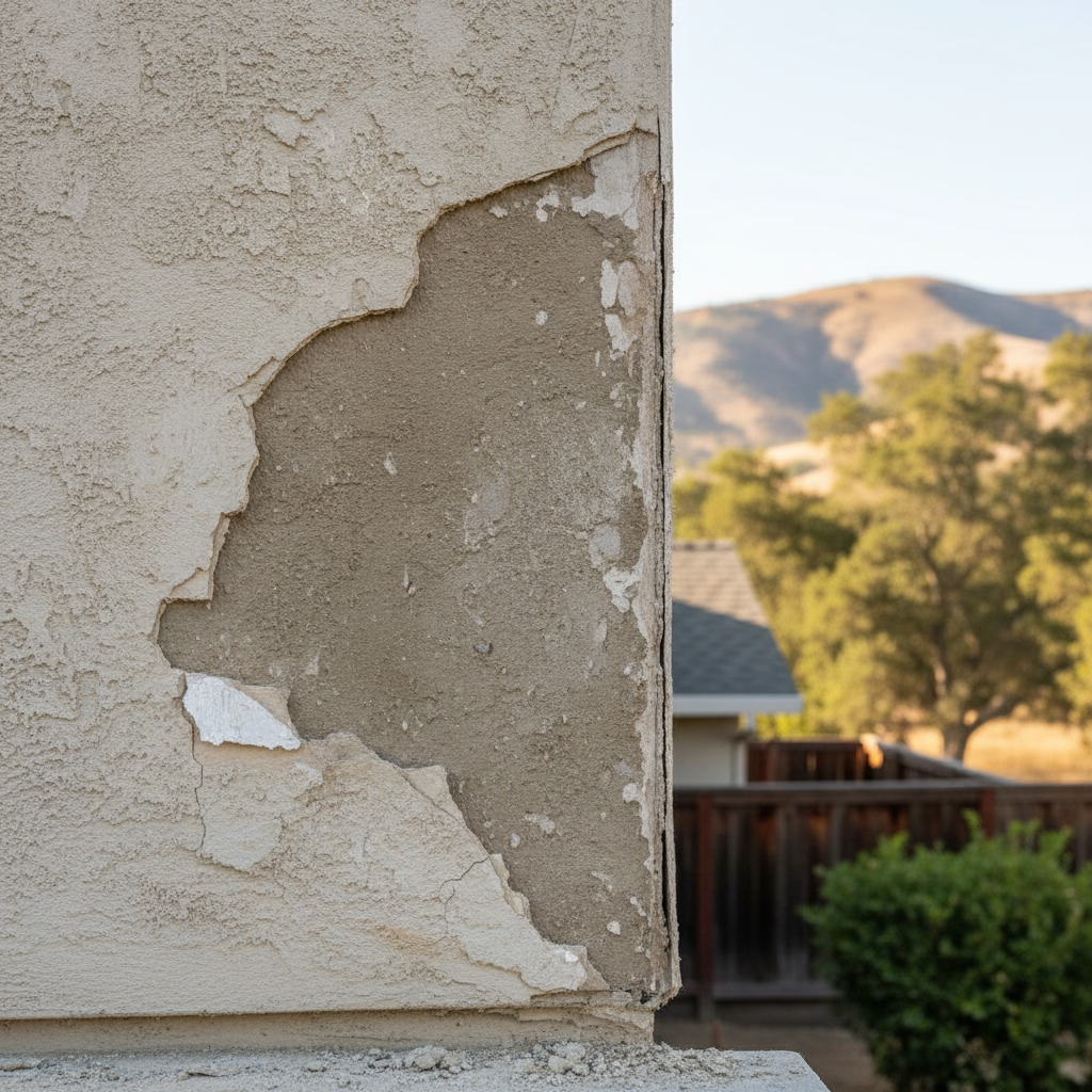 Completed stucco removal work at a residential property in Los Altos, CA