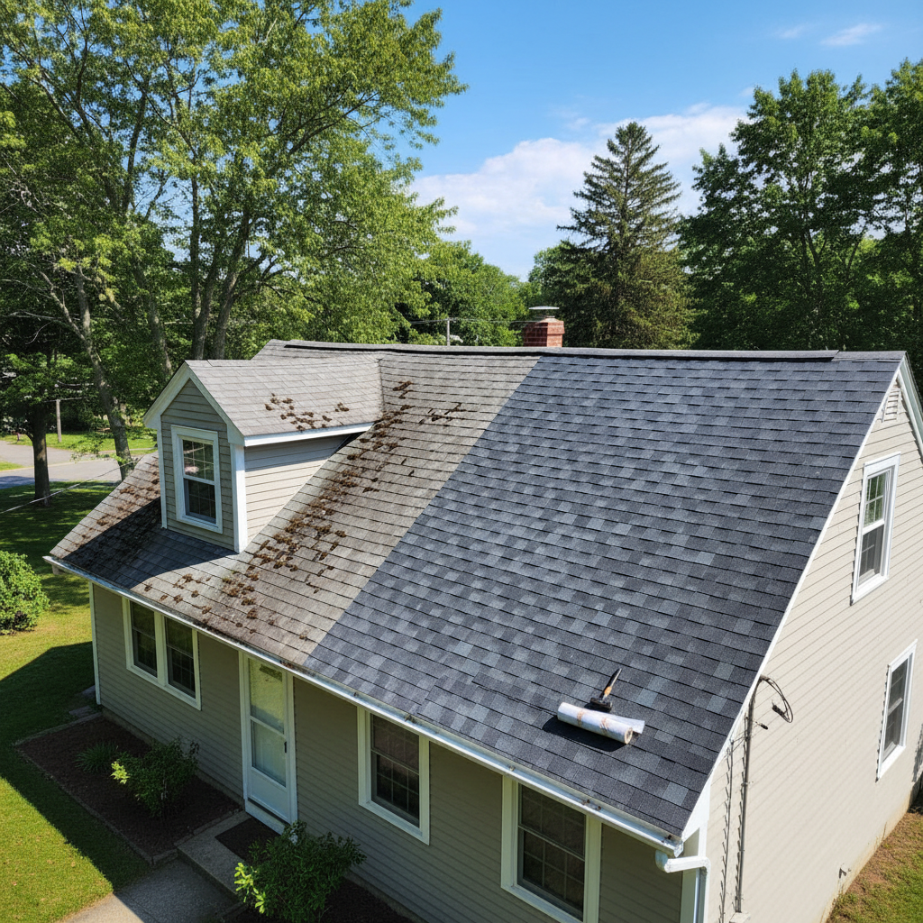 Completed roof inspection work at a residential property in North Kingstown, RI
