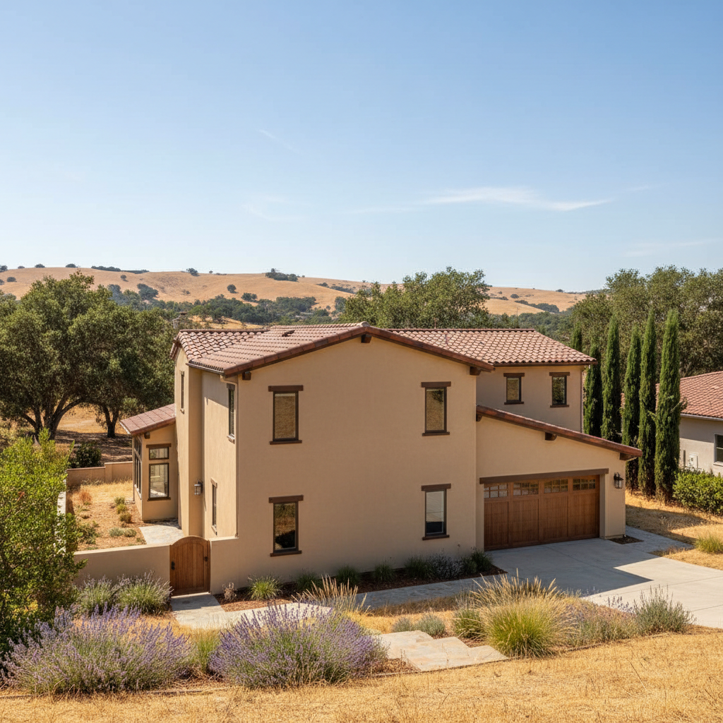 Completed stucco installation work at a residential property in Los Altos, CA