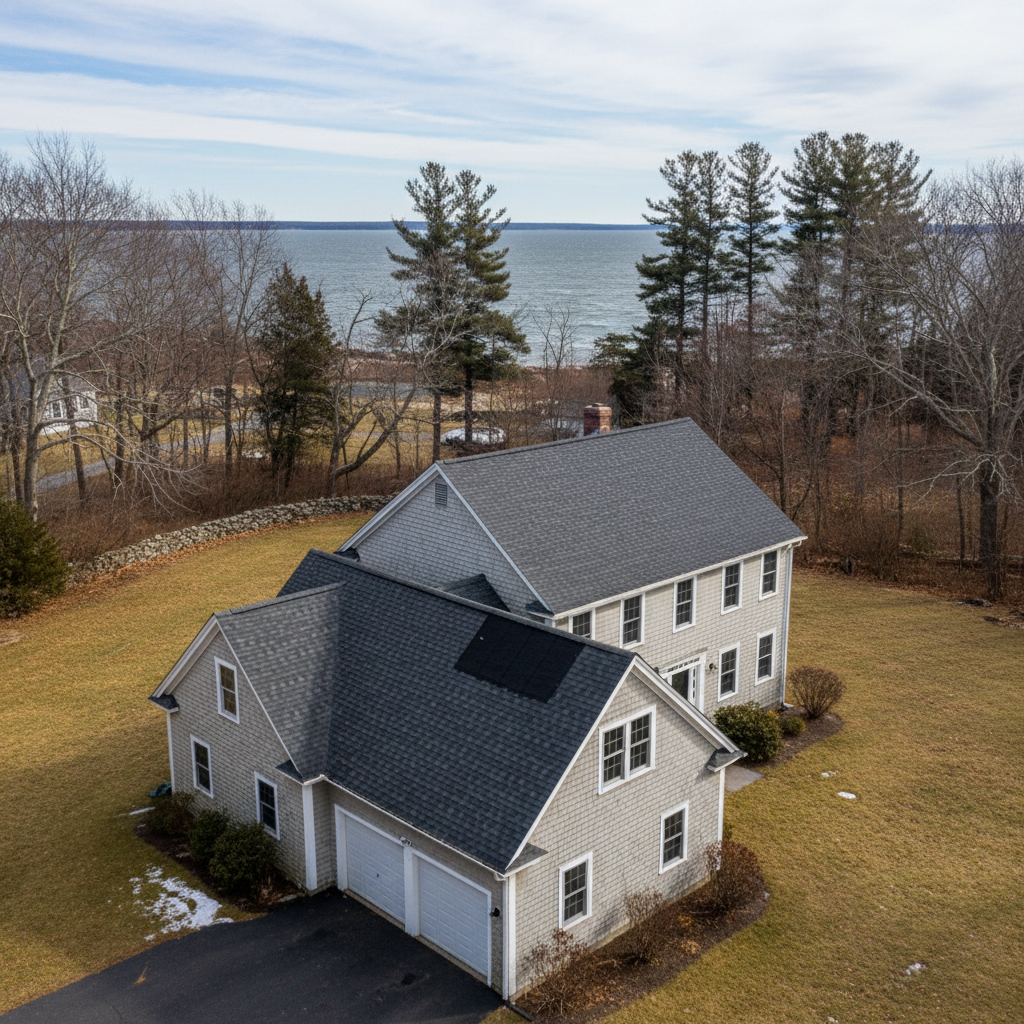 Completed storm damage repair work at a residential property in North Kingstown, RI