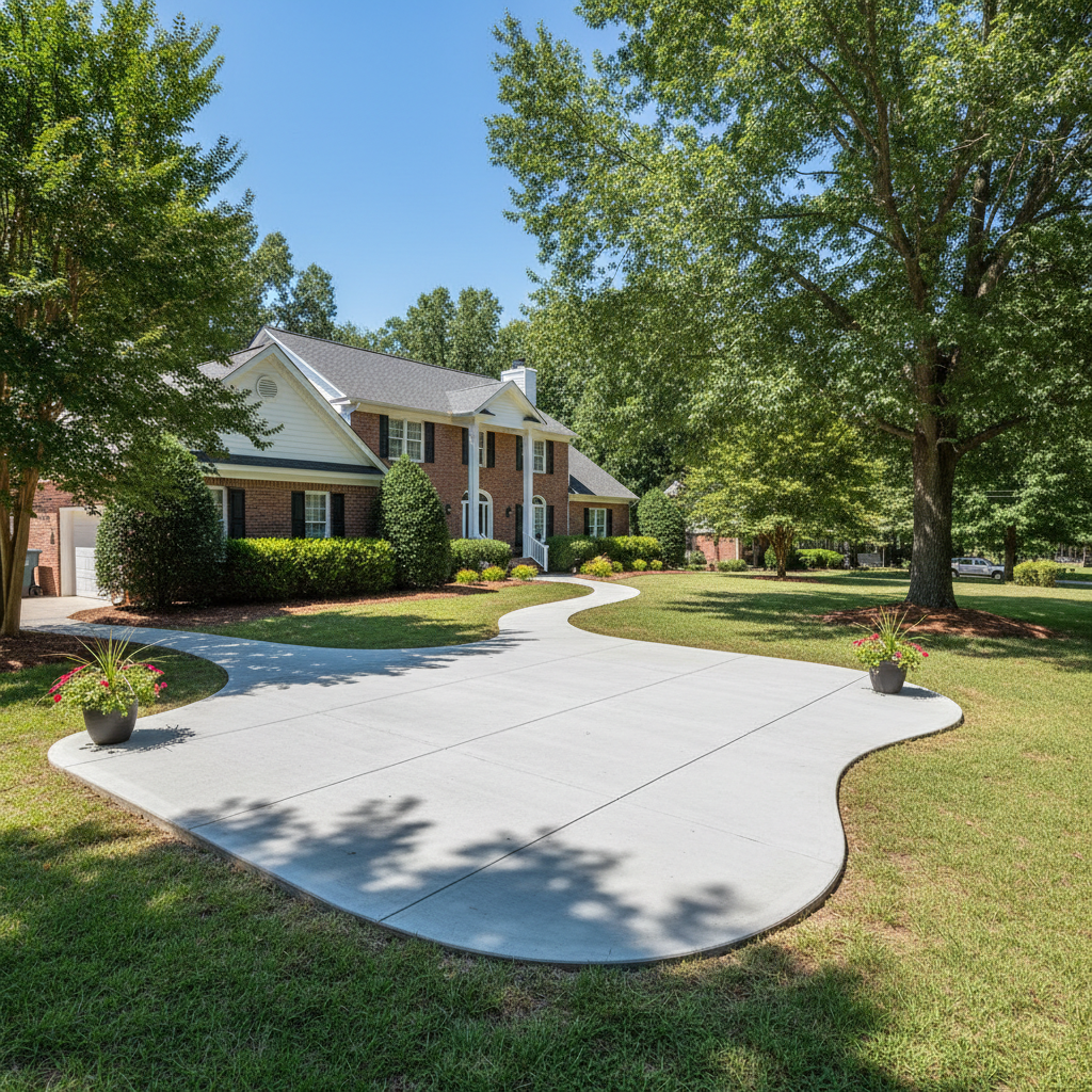 Completed concrete installation work at a residential property in Athens, AL