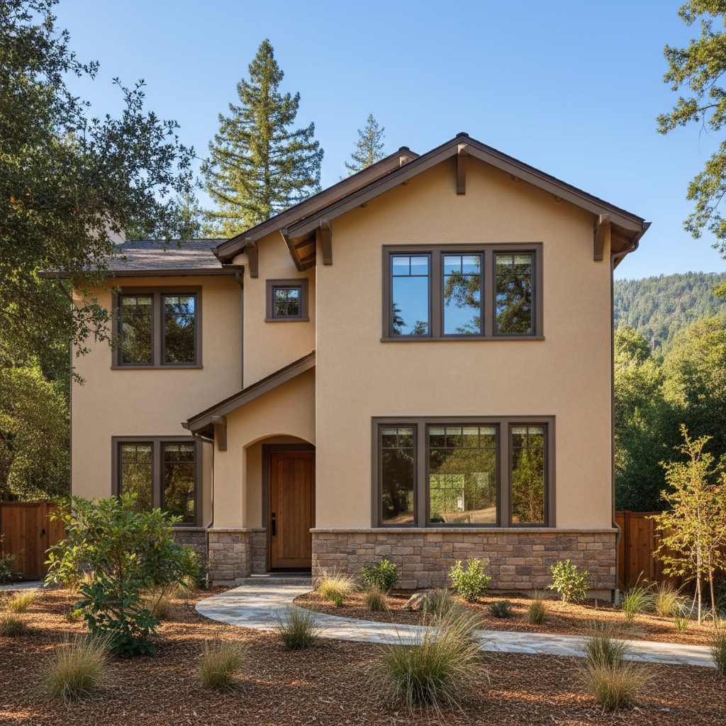 Completed commercial stucco work at a residential property in Felton, CA