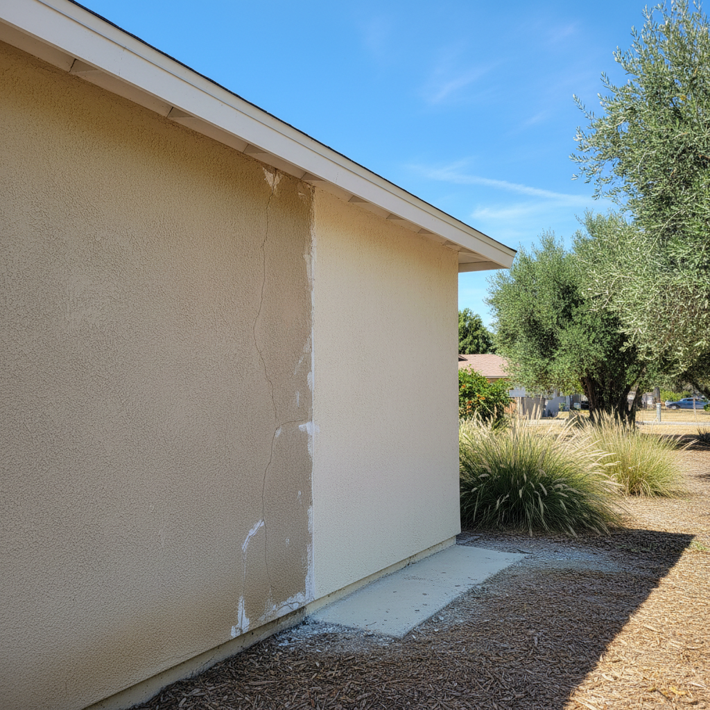 Completed stucco replacement work at a residential property in Visalia, CA