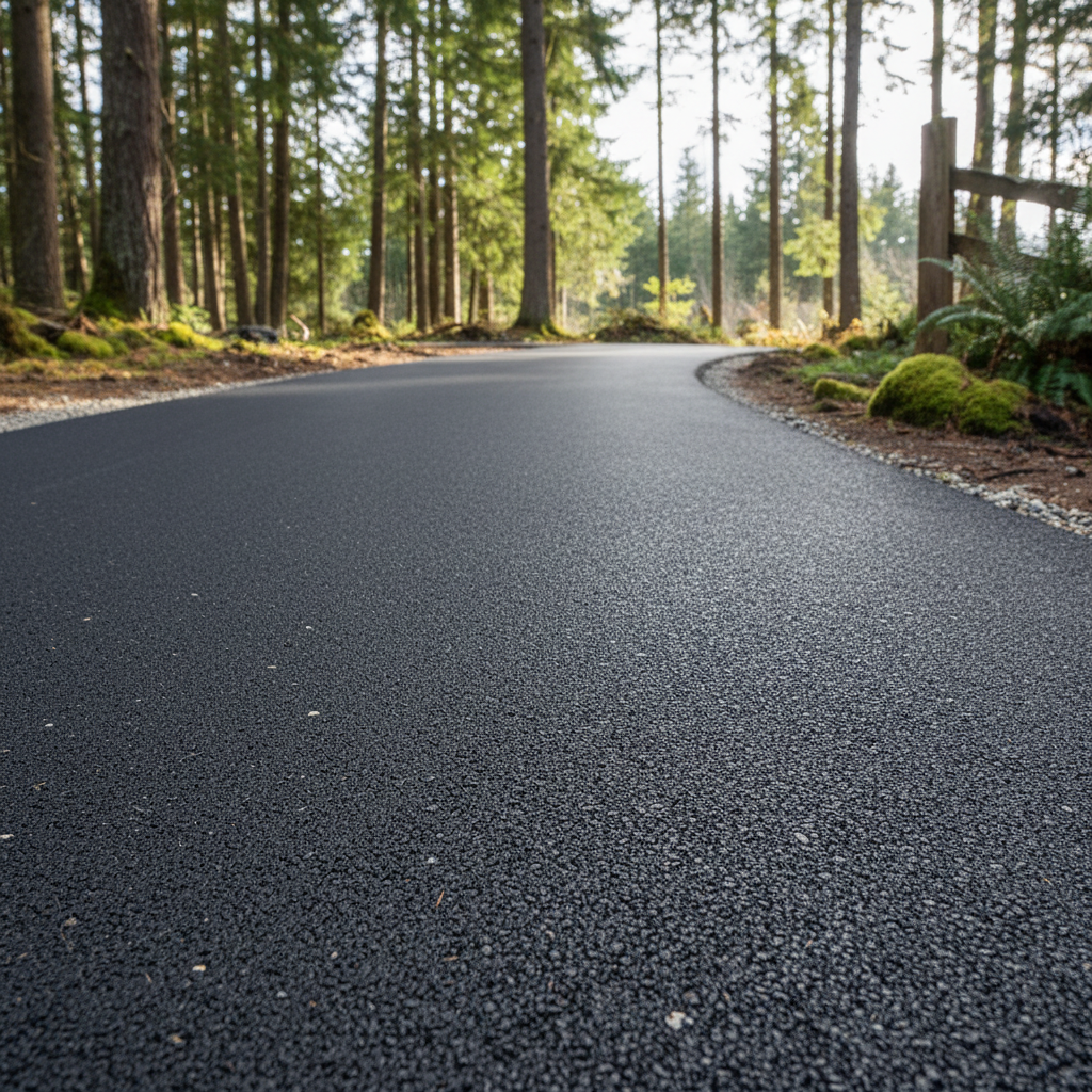 Completed driveway paving work at a residential property in Naselle, WA