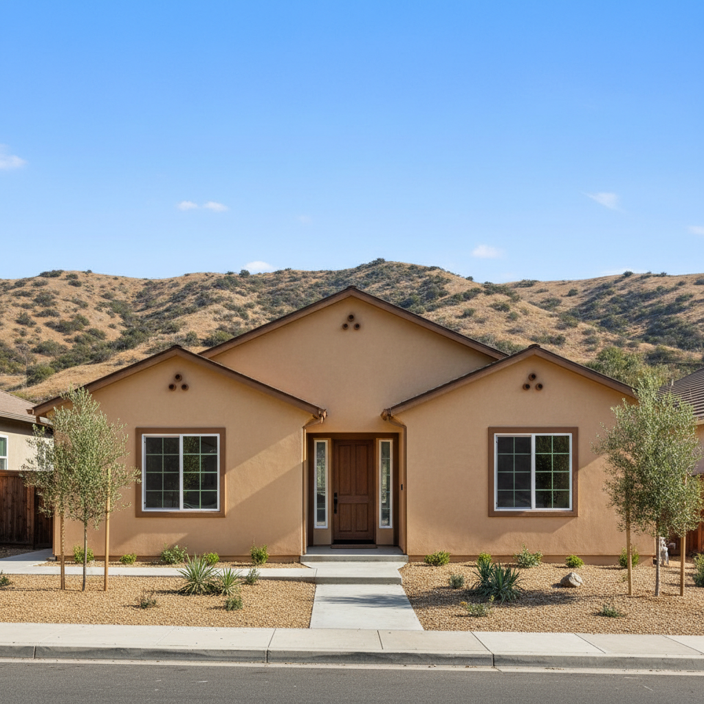 Completed stucco removal work at a residential property in Diamond Bar, CA