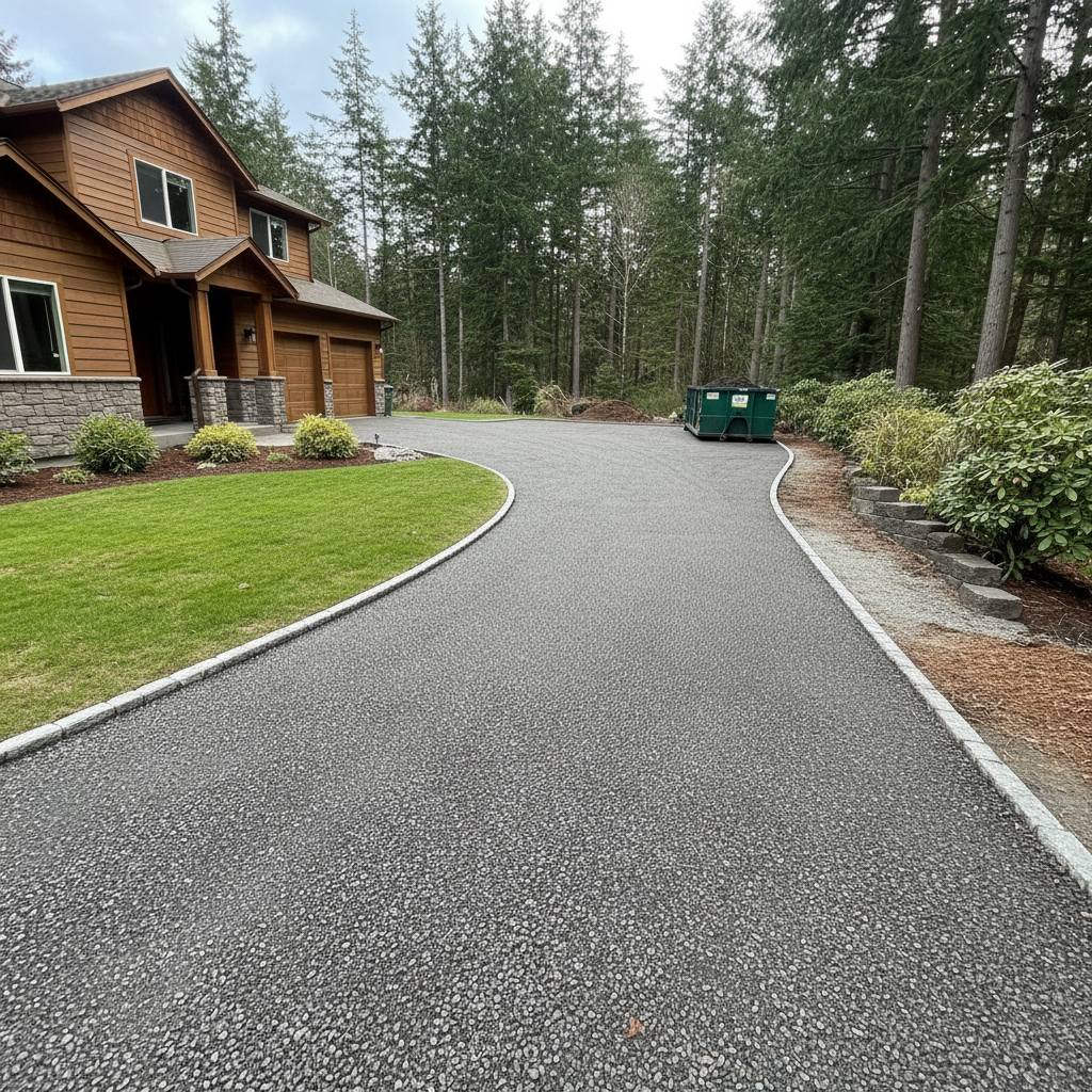 Completed asphalt milling work at a residential property in Naselle, WA