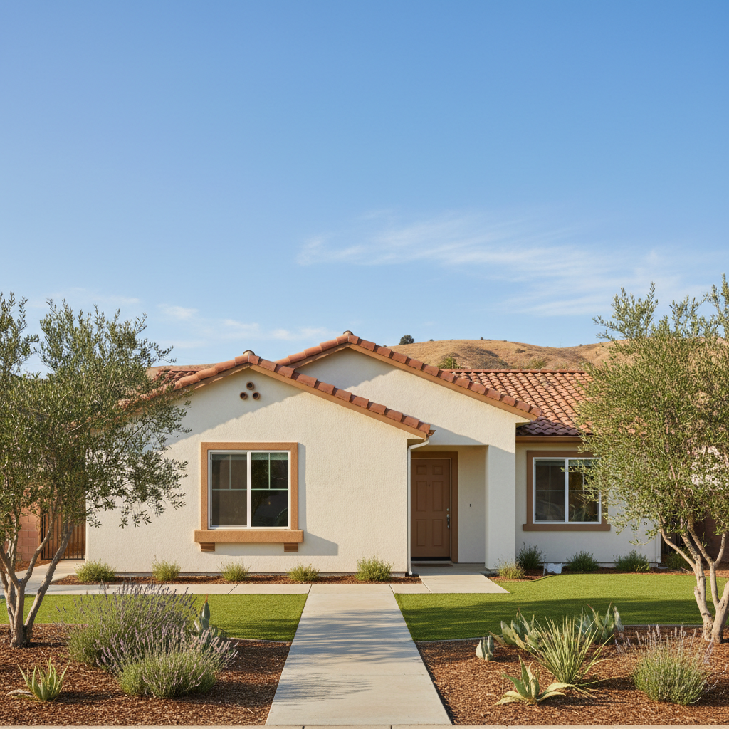Completed stucco replacement work at a residential property in Visalia, CA