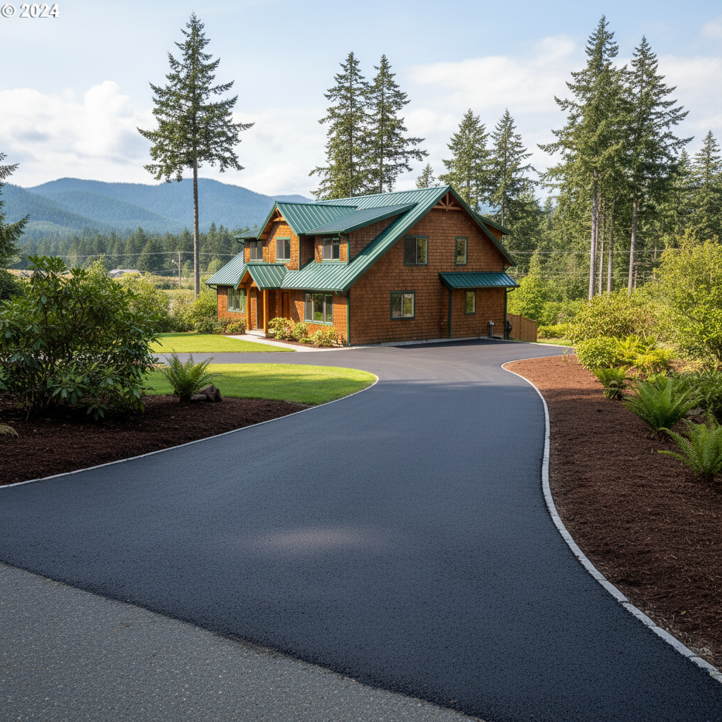 Completed asphalt paving work at a residential property in Naselle, WA