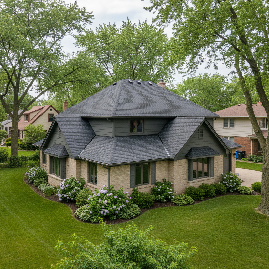 Completed new construction roofing work at a residential property in Skokie, IL