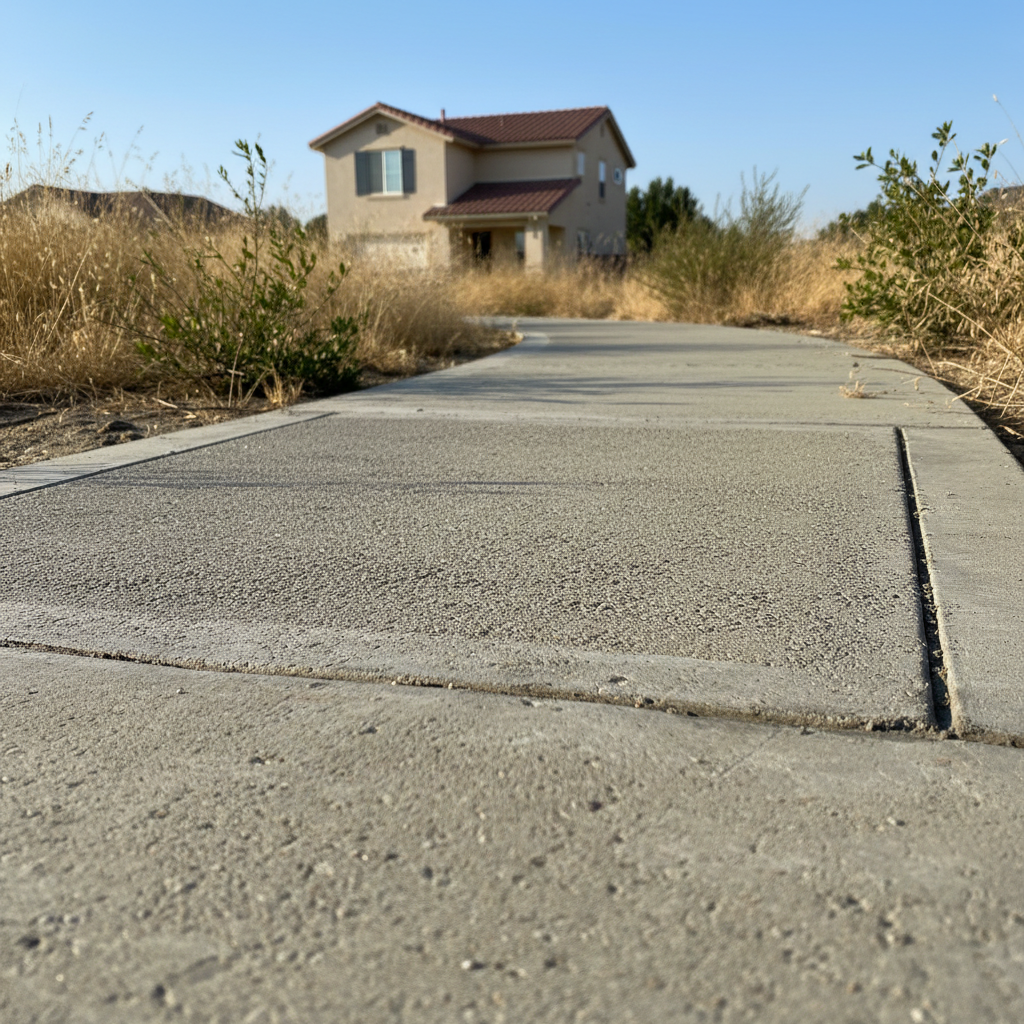 Completed concrete repair work at a residential property in Manteca, CA