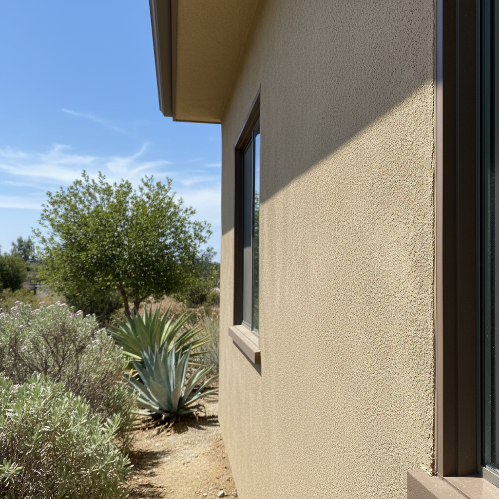 Completed stucco painting work at a residential property in Diamond Bar, CA