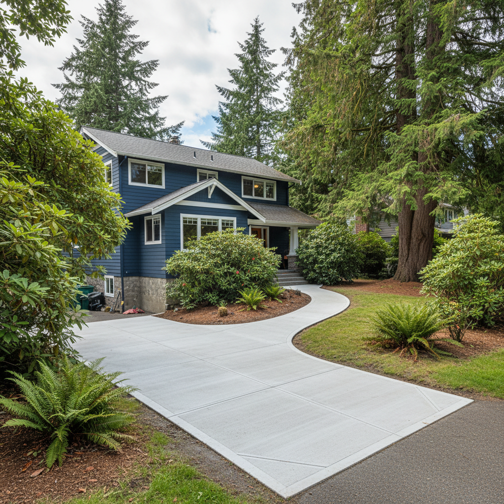 Completed concrete repair work at a residential property in Bothell, WA