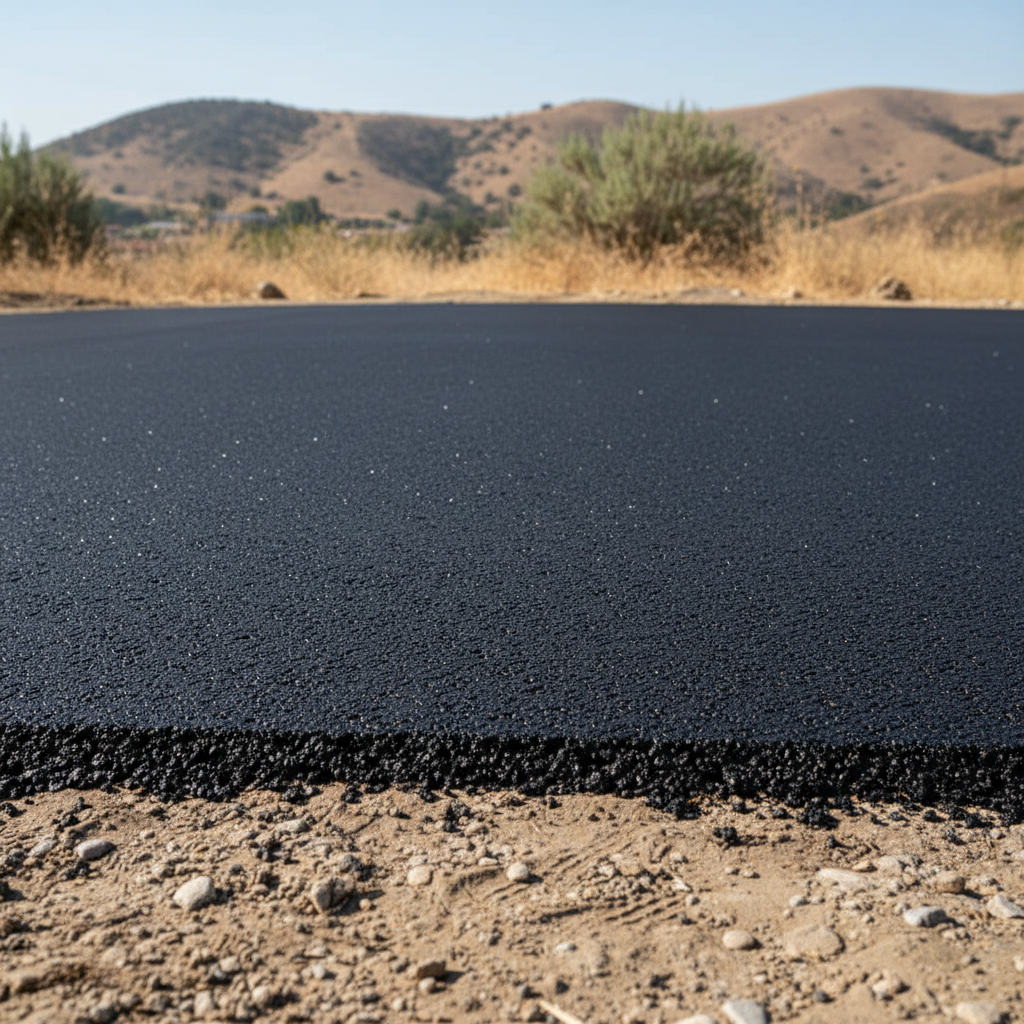 Completed asphalt paving work at a residential property in Lake Elsinore, CA