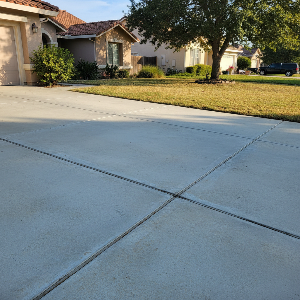 Completed concrete repair work at a residential property in Manteca, CA