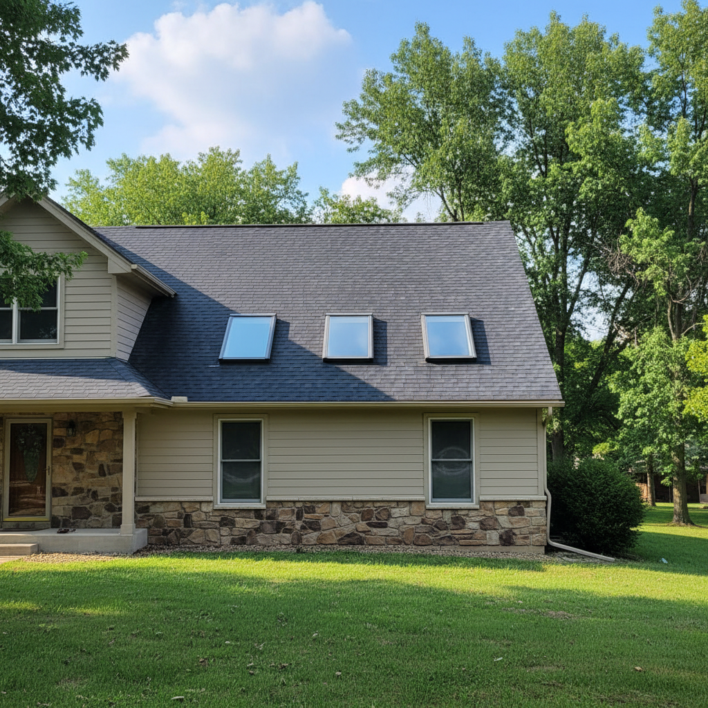 Completed skylight installation work at a residential property in Pittsburg, KS
