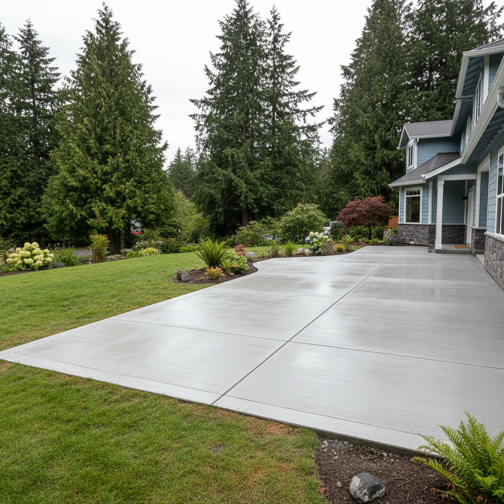 Completed concrete flatwork work at a residential property in Bothell, WA