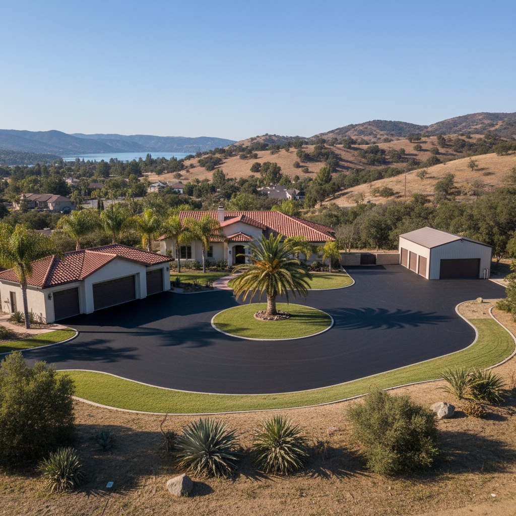 Completed commercial asphalt work at a residential property in Lake Elsinore, CA