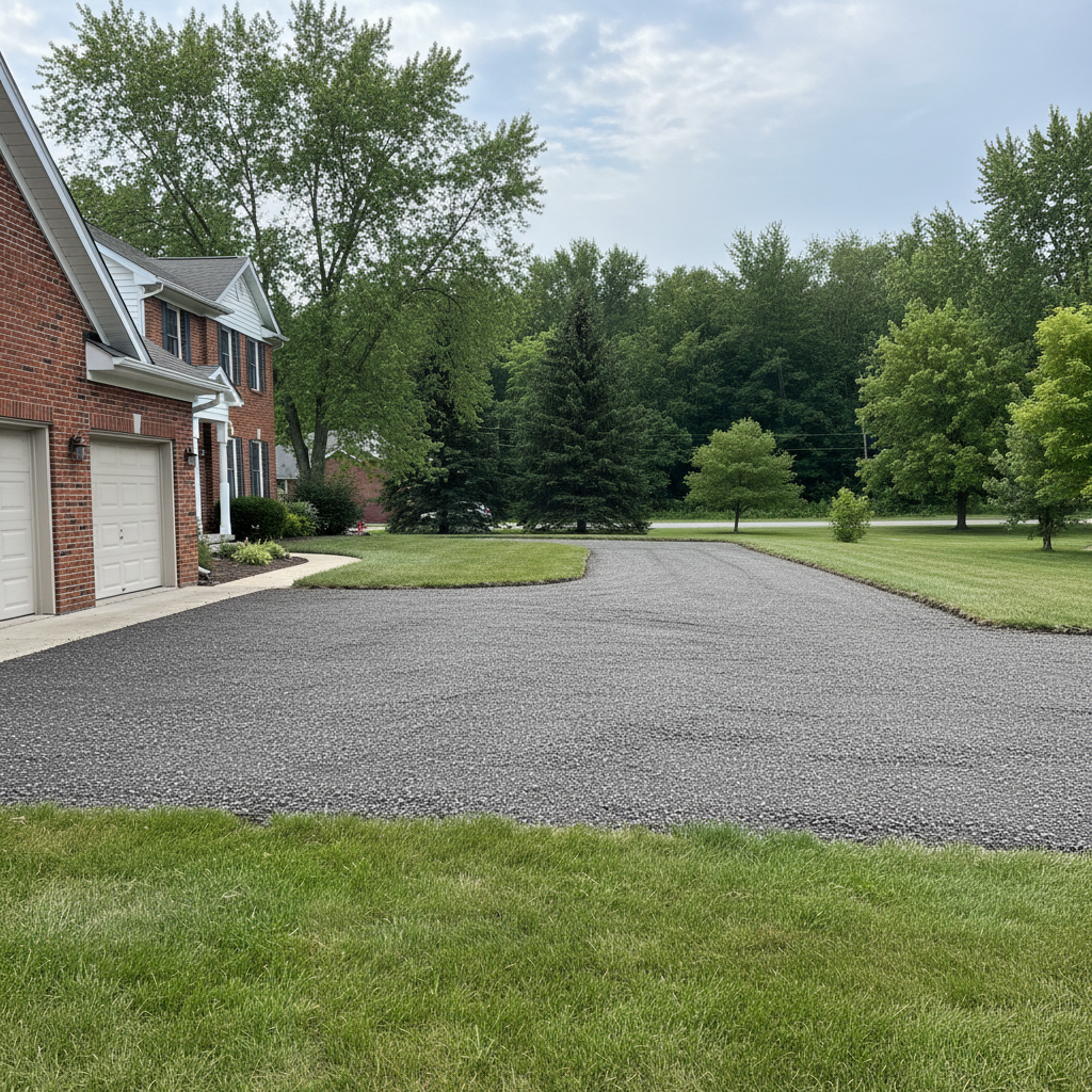Completed asphalt milling work at a residential property in Lansing, MI
