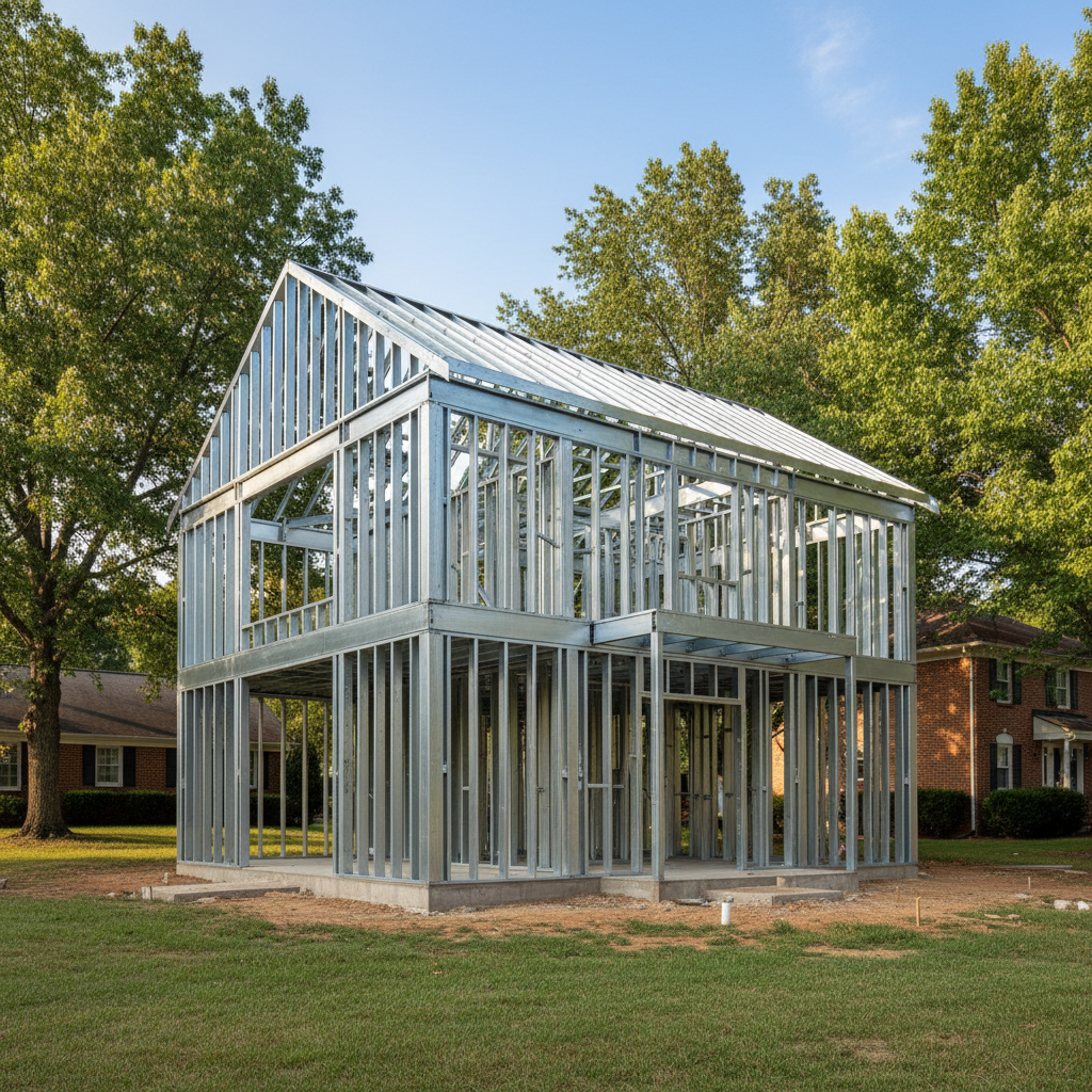 Completed steel frame erection work at a residential property in Knoxville, TN