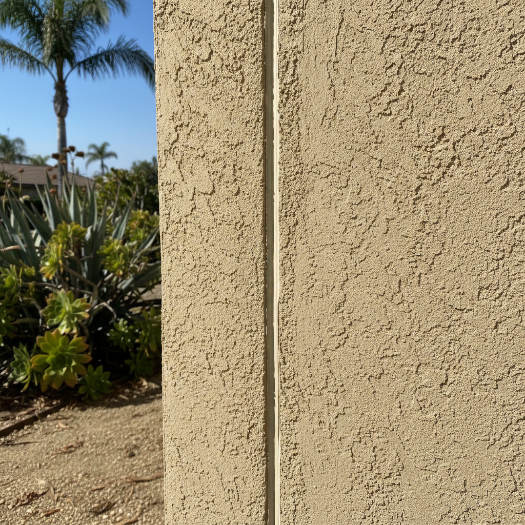 Completed stucco replacement work at a residential property in Anaheim, CA