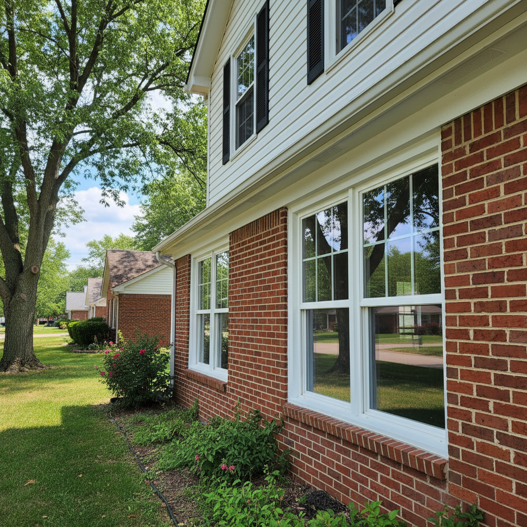 Completed storm window installation work at a residential property in Pittsburg, KS