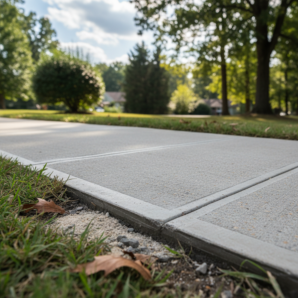 Completed concrete repair work at a residential property in Cedar Grove, WV