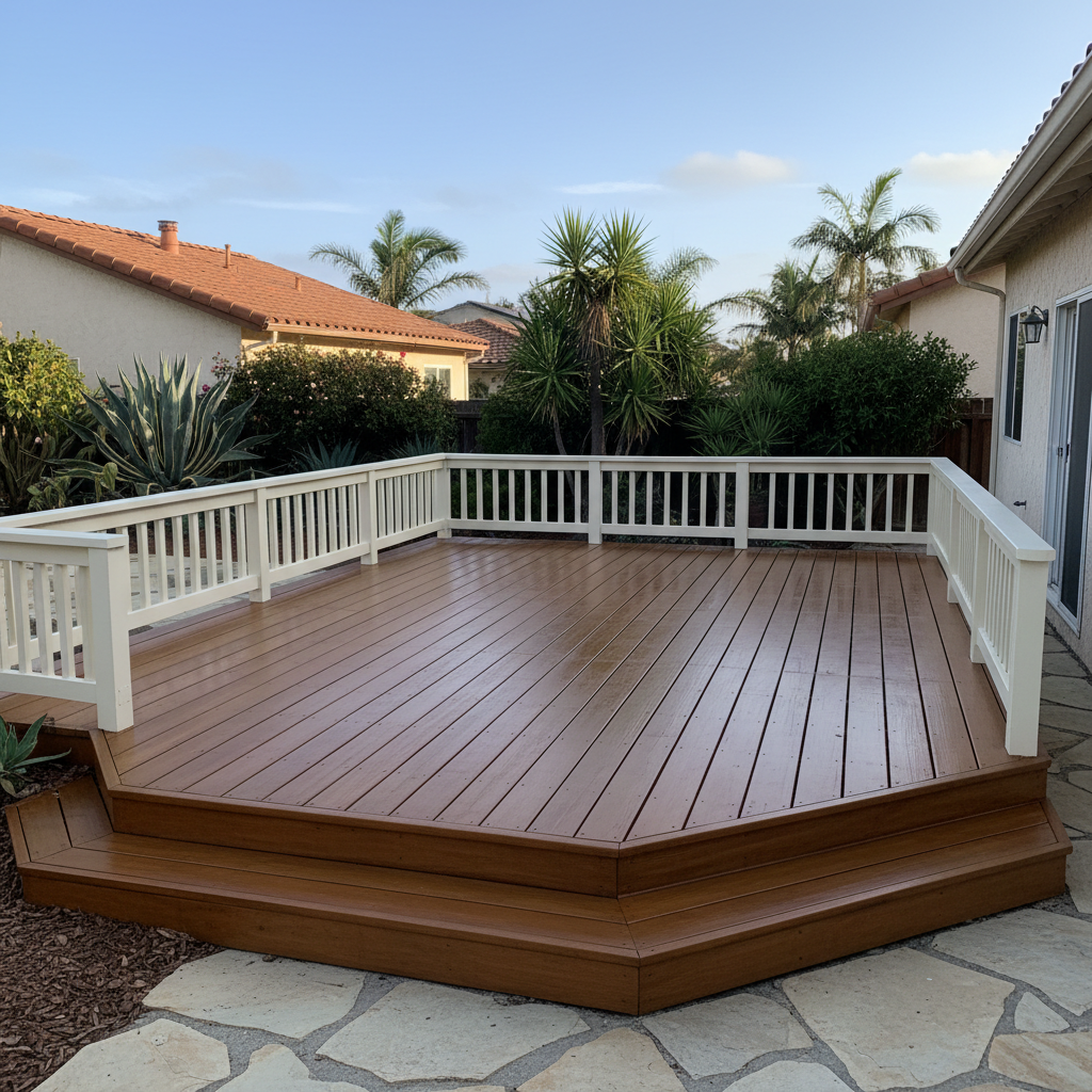 Completed deck painting & staining work at a residential property in Oceanside, CA