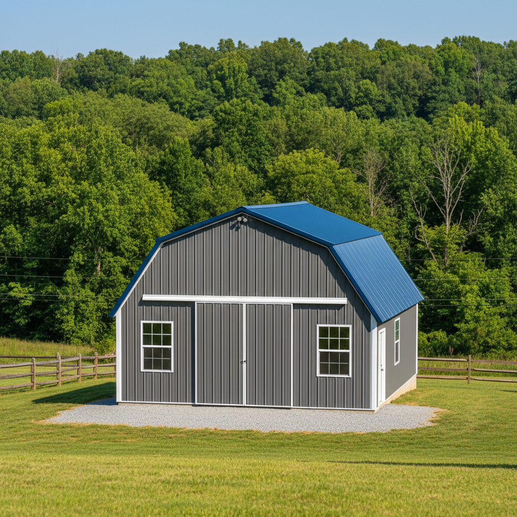 Completed metal pole barns work at a residential property in Knoxville, TN