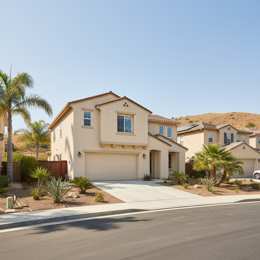 Completed commercial stucco work at a residential property in Anaheim, CA