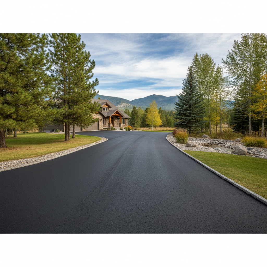 Completed slurry coating work at a residential property in Kalispell, MT