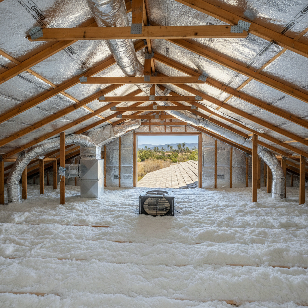 Completed attic and insulation check work at a residential property in North Anaheim, CA