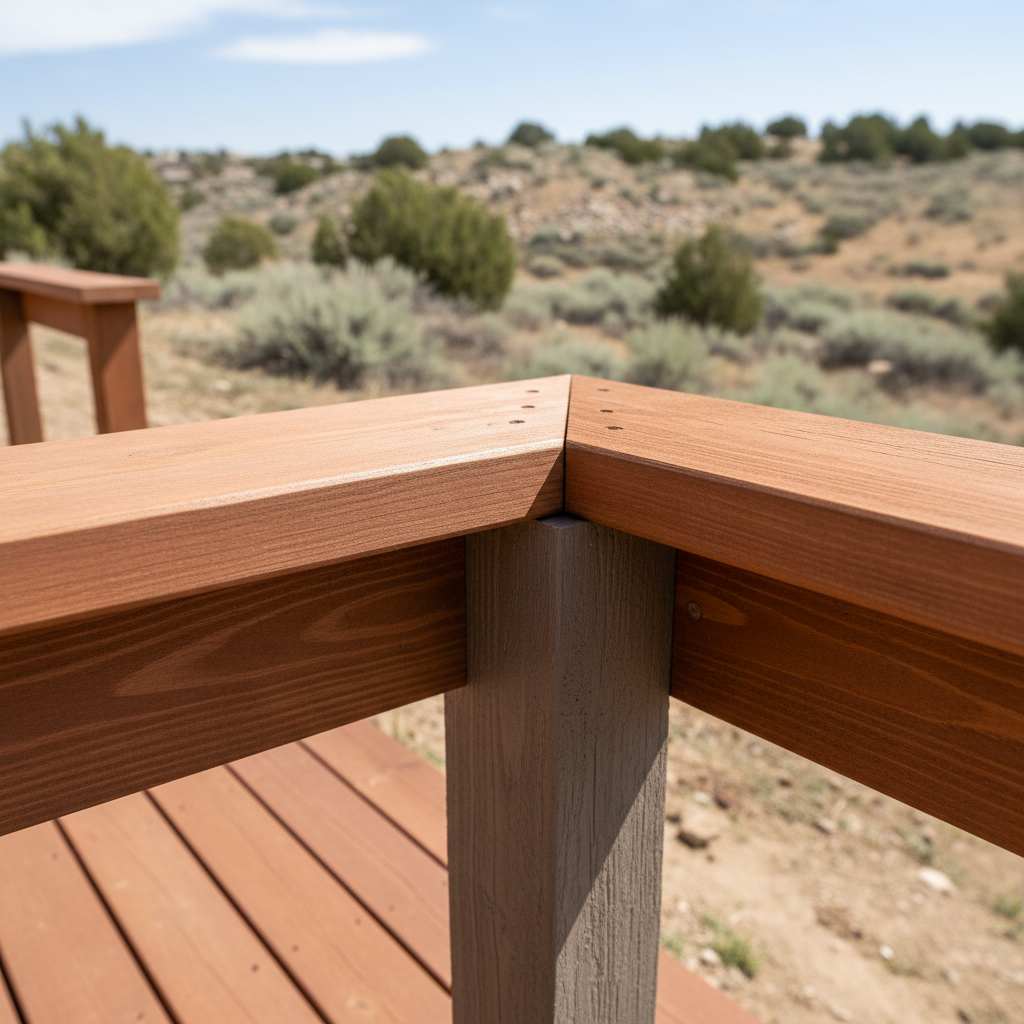 Completed deck railing installation work at a residential property in Kaysville, UT