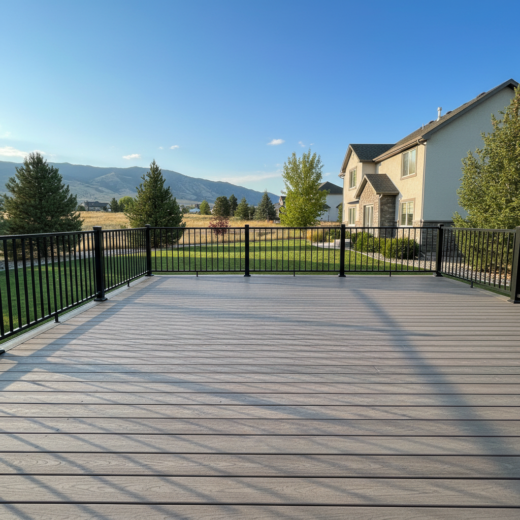 Completed trex decks work at a residential property in Kaysville, UT