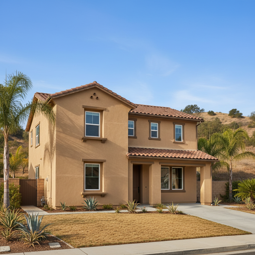 Completed commercial stucco work at a residential property in Anaheim, CA