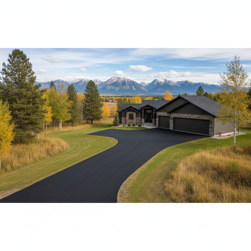 Completed commercial asphalt work at a residential property in Kalispell, MT